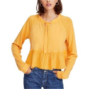 Free People Sweet Jane Pullover in Poppy Gold Size S